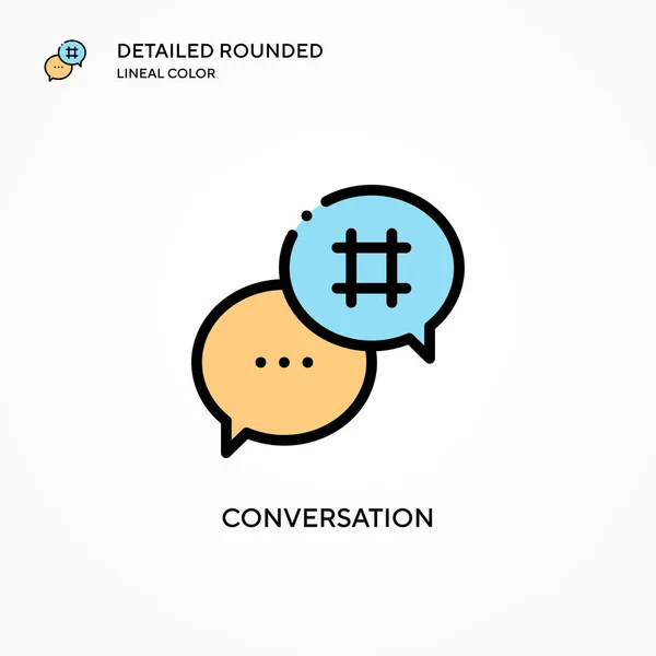 Icono Vector Conversación Conceptos Modernos Ilustración Vectorial Fácil Editar Personalizar — Archivo Imágenes Vectoriales