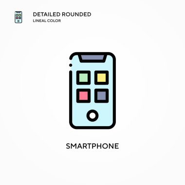 Akıllı telefon vektör simgesi. Modern vektör illüstrasyon kavramları. Düzenlemesi ve kişiselleştirmesi kolay.