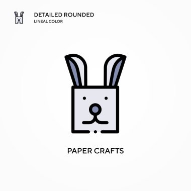 Kağıt işçiliği vektör simgesi. Modern vektör illüstrasyon kavramları. Düzenlemesi ve kişiselleştirmesi kolay.