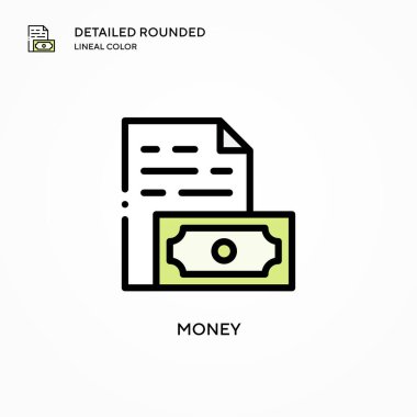 Para vektör simgesi. Modern vektör illüstrasyon kavramları. Düzenlemesi ve kişiselleştirmesi kolay.
