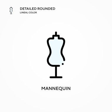 Manken vektör simgesi. Modern vektör illüstrasyon kavramları. Düzenlemesi ve kişiselleştirmesi kolay.