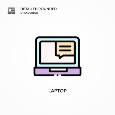 Laptop vektör simgesi. Modern vektör illüstrasyon kavramları. Düzenlemesi ve kişiselleştirmesi kolay.