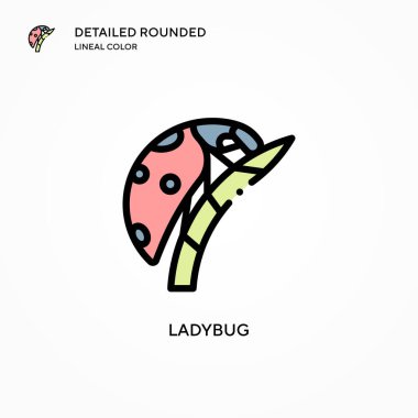 Uğur böceği vektör simgesi. Modern vektör illüstrasyon kavramları. Düzenlemesi ve kişiselleştirmesi kolay.