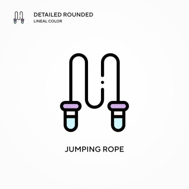 İp vektör simgesi atlanıyor. Modern vektör illüstrasyon kavramları. Düzenlemesi ve kişiselleştirmesi kolay.