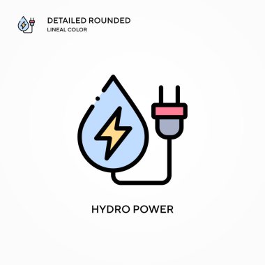 Hidroelektrik güç vektör simgesi. Modern vektör illüstrasyon kavramları. Düzenlemesi ve kişiselleştirmesi kolay.