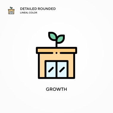 Büyüme vektör simgesi. Modern vektör illüstrasyon kavramları. Düzenlemesi ve kişiselleştirmesi kolay.