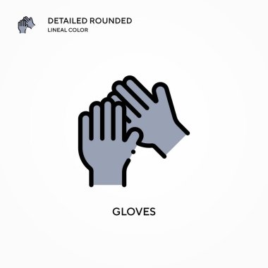 Eldiven vektör simgesi. Modern vektör illüstrasyon kavramları. Düzenlemesi ve kişiselleştirmesi kolay.