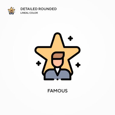 Ünlü vektör simgesi. Modern vektör illüstrasyon kavramları. Düzenlemesi ve kişiselleştirmesi kolay.