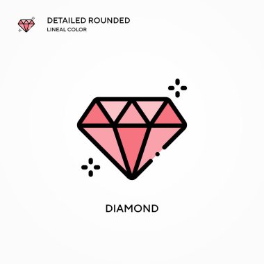Elmas vektör simgesi. Modern vektör illüstrasyon kavramları. Düzenlemesi ve kişiselleştirmesi kolay.