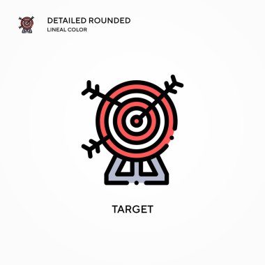 Hedef vektör simgesi. Modern vektör illüstrasyon kavramları. Düzenlemesi ve kişiselleştirmesi kolay.