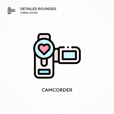 Kamera vektör simgesi. Modern vektör illüstrasyon kavramları. Düzenlemesi ve kişiselleştirmesi kolay.