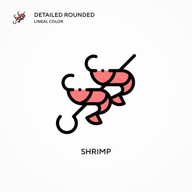 Karides vektör simgesi. Modern vektör illüstrasyon kavramları. Düzenlemesi ve kişiselleştirmesi kolay.