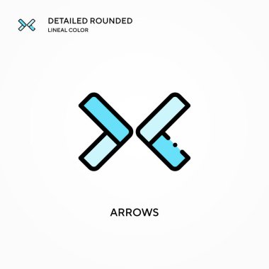 Ok vektör simgesi. Modern vektör illüstrasyon kavramları. Düzenlemesi ve kişiselleştirmesi kolay.