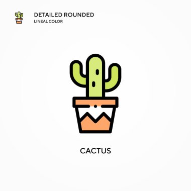 Kaktüs vektör simgesi. Modern vektör illüstrasyon kavramları. Düzenlemesi ve kişiselleştirmesi kolay.