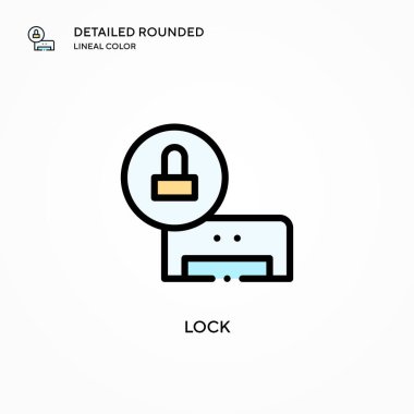 Vektör simgesini kilitle. Modern vektör illüstrasyon kavramları. Düzenlemesi ve kişiselleştirmesi kolay.