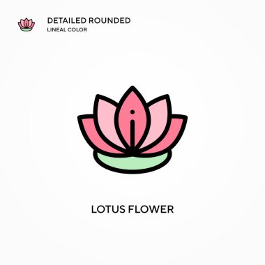 Lotus çiçeği vektör simgesi. Modern vektör illüstrasyon kavramları. Düzenlemesi ve kişiselleştirmesi kolay.