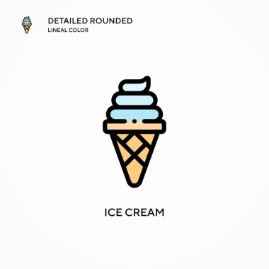 Dondurma vektör simgesi. Modern vektör illüstrasyon kavramları. Düzenlemesi ve kişiselleştirmesi kolay.