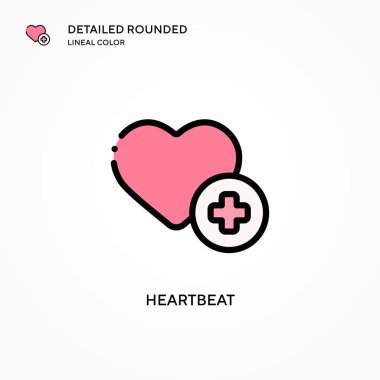 Kalp atışı vektör simgesi. Modern vektör illüstrasyon kavramları. Düzenlemesi ve kişiselleştirmesi kolay.
