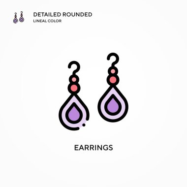 Küpe vektör ikonu. Modern vektör illüstrasyon kavramları. Düzenlemesi ve kişiselleştirmesi kolay.