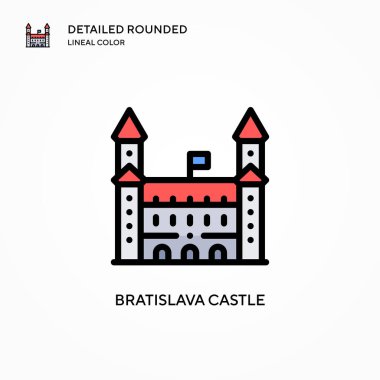 Bratislava kale vektör ikonu. Modern vektör illüstrasyon kavramları. Düzenlemesi ve kişiselleştirmesi kolay.
