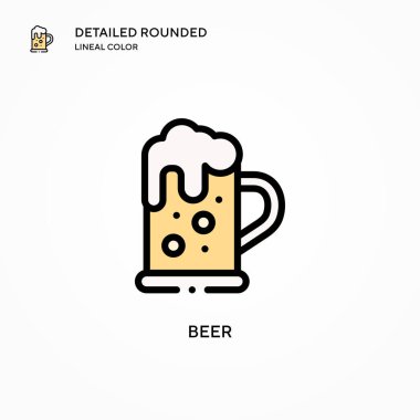 Bira vektör simgesi. Modern vektör illüstrasyon kavramları. Düzenlemesi ve kişiselleştirmesi kolay.