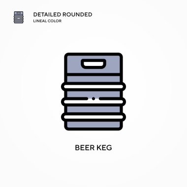 Bira fıçısı vektör ikonu. Modern vektör illüstrasyon kavramları. Düzenlemesi ve kişiselleştirmesi kolay.