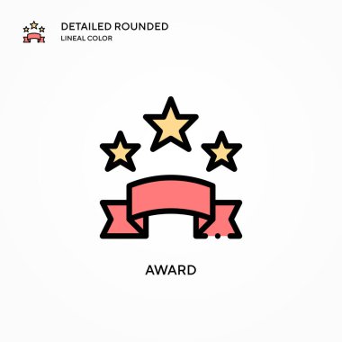 Ödül vektör ikonu. Modern vektör illüstrasyon kavramları. Düzenlemesi ve kişiselleştirmesi kolay.