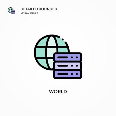Dünya vektör simgesi. Modern vektör illüstrasyon kavramları. Düzenlemesi ve kişiselleştirmesi kolay.