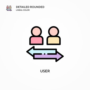 Kullanıcı vektör simgesi. Modern vektör illüstrasyon kavramları. Düzenlemesi ve kişiselleştirmesi kolay.