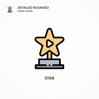 Yıldız vektör simgesi. Modern vektör illüstrasyon kavramları. Düzenlemesi ve kişiselleştirmesi kolay.