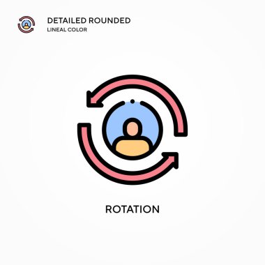 Döndürme vektör simgesi. Modern vektör illüstrasyon kavramları. Düzenlemesi ve kişiselleştirmesi kolay.