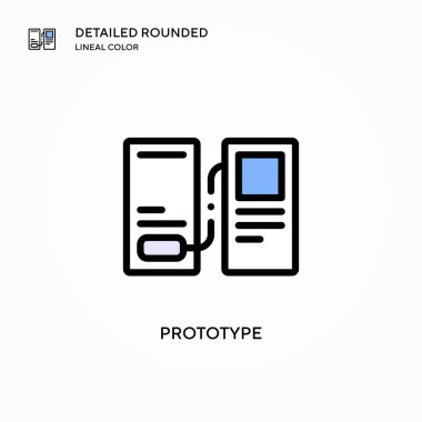 Prototip vektör simgesi. Modern vektör illüstrasyon kavramları. Düzenlemesi ve kişiselleştirmesi kolay.