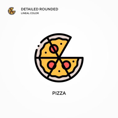 Pizza vektör simgesi. Modern vektör illüstrasyon kavramları. Düzenlemesi ve kişiselleştirmesi kolay.