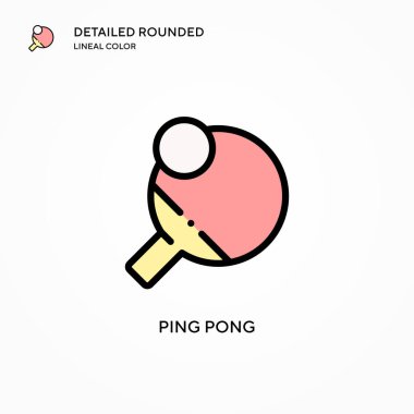 Ping pong vektör simgesi. Modern vektör illüstrasyon kavramları. Düzenlemesi ve kişiselleştirmesi kolay.