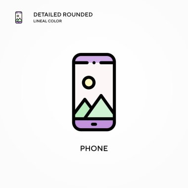 Telefon vektör simgesi. Modern vektör illüstrasyon kavramları. Düzenlemesi ve kişiselleştirmesi kolay.