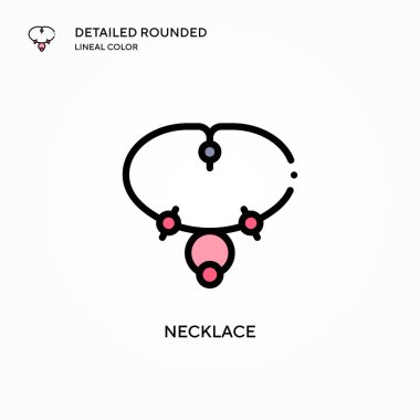 Kolye vektör simgesi. Modern vektör illüstrasyon kavramları. Düzenlemesi ve kişiselleştirmesi kolay.