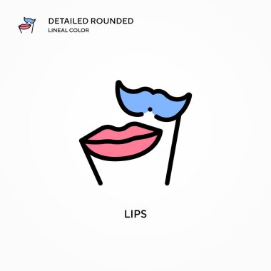 Dudak vektör simgesi. Modern vektör illüstrasyon kavramları. Düzenlemesi ve kişiselleştirmesi kolay.