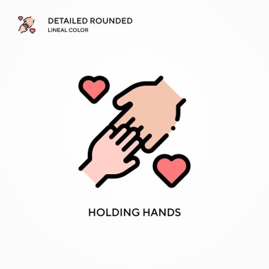 Eller vektör simgesi tutuluyor. Modern vektör illüstrasyon kavramları. Düzenlemesi ve kişiselleştirmesi kolay.