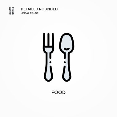Yiyecek vektör simgesi. Modern vektör illüstrasyon kavramları. Düzenlemesi ve kişiselleştirmesi kolay.
