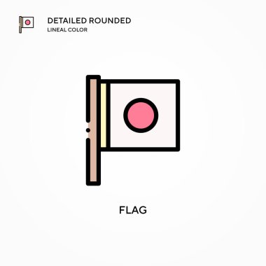 Bayrak vektör simgesi. Modern vektör illüstrasyon kavramları. Düzenlemesi ve kişiselleştirmesi kolay.
