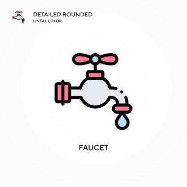 Musluk vektör simgesi. Modern vektör illüstrasyon kavramları. Düzenlemesi ve kişiselleştirmesi kolay.