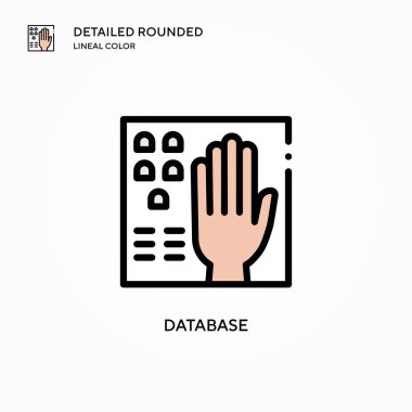 Veritabanı vektör simgesi. Modern vektör illüstrasyon kavramları. Düzenlemesi ve kişiselleştirmesi kolay.