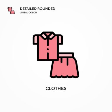 Giysi vektör simgesi. Modern vektör illüstrasyon kavramları. Düzenlemesi ve kişiselleştirmesi kolay.