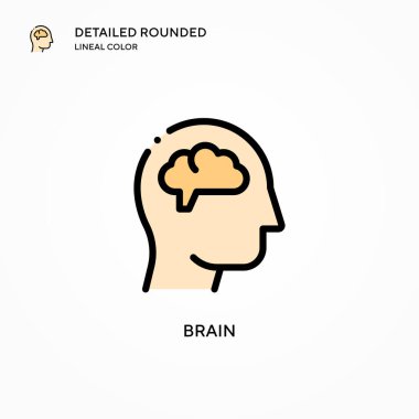 Beyin vektör simgesi. Modern vektör illüstrasyon kavramları. Düzenlemesi ve kişiselleştirmesi kolay.