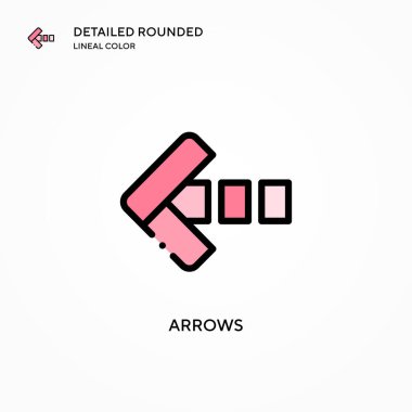 Ok vektör simgesi. Modern vektör illüstrasyon kavramları. Düzenlemesi ve kişiselleştirmesi kolay.