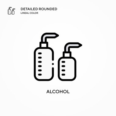 Alkol vektör simgesi. Modern vektör illüstrasyon kavramları. Düzenlemesi ve kişiselleştirmesi kolay.