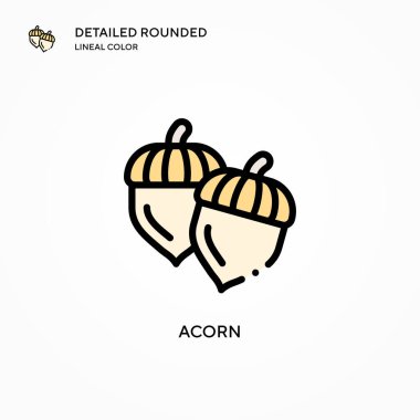 Meşe palamudu ikonu. Modern vektör illüstrasyon kavramları. Düzenlemesi ve kişiselleştirmesi kolay.