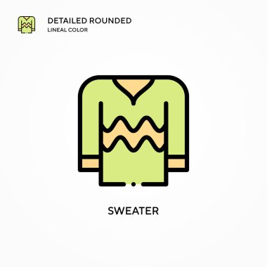 Süveter vektör simgesi. Modern vektör illüstrasyon kavramları. Düzenlemesi ve kişiselleştirmesi kolay.