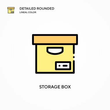 Depolama kutusu vektör simgesi. Modern vektör illüstrasyon kavramları. Düzenlemesi ve kişiselleştirmesi kolay.