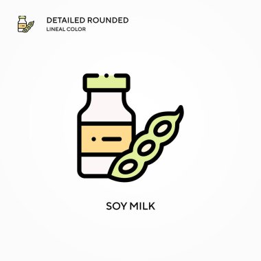 Soya sütü ikonu. Modern vektör illüstrasyon kavramları. Düzenlemesi ve kişiselleştirmesi kolay.